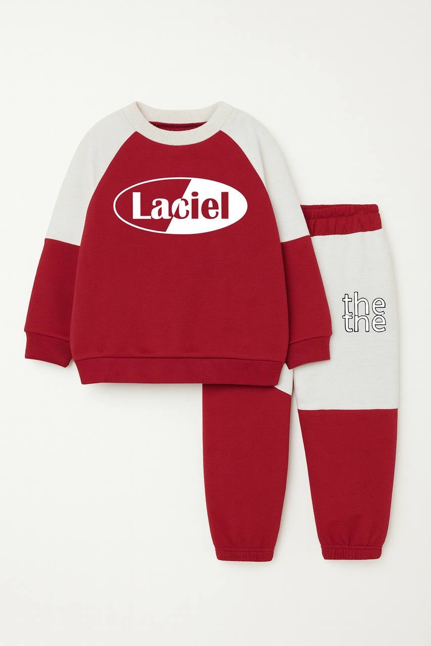 Retro Red Sweatshirt & Jogger Sets