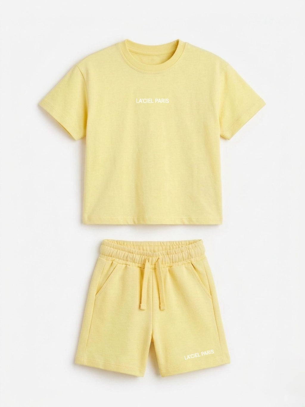 Butter Yellow Oversized Tee & Biker Shorts Set