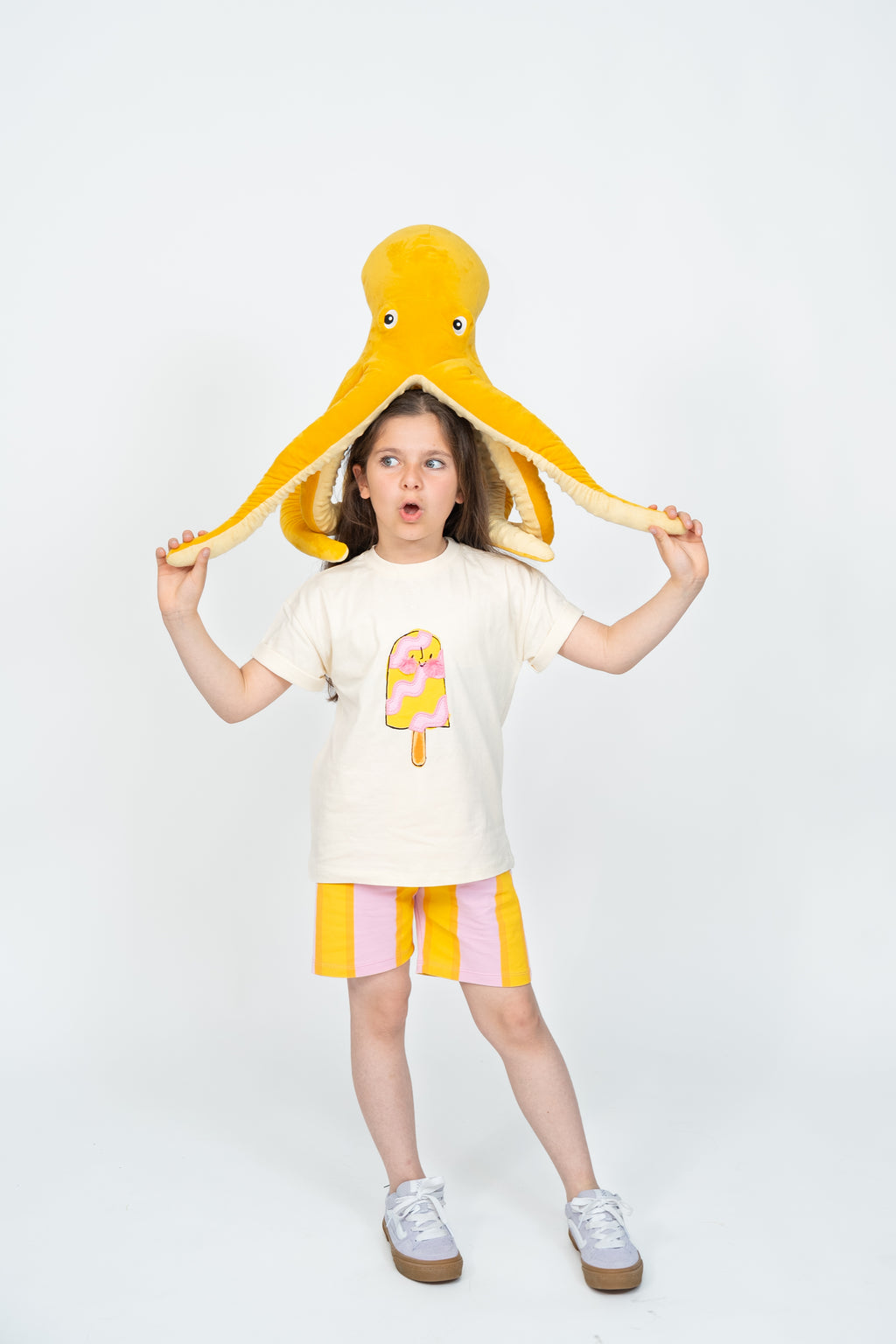 Ice Cream Print T-Shirt & Shorts Set