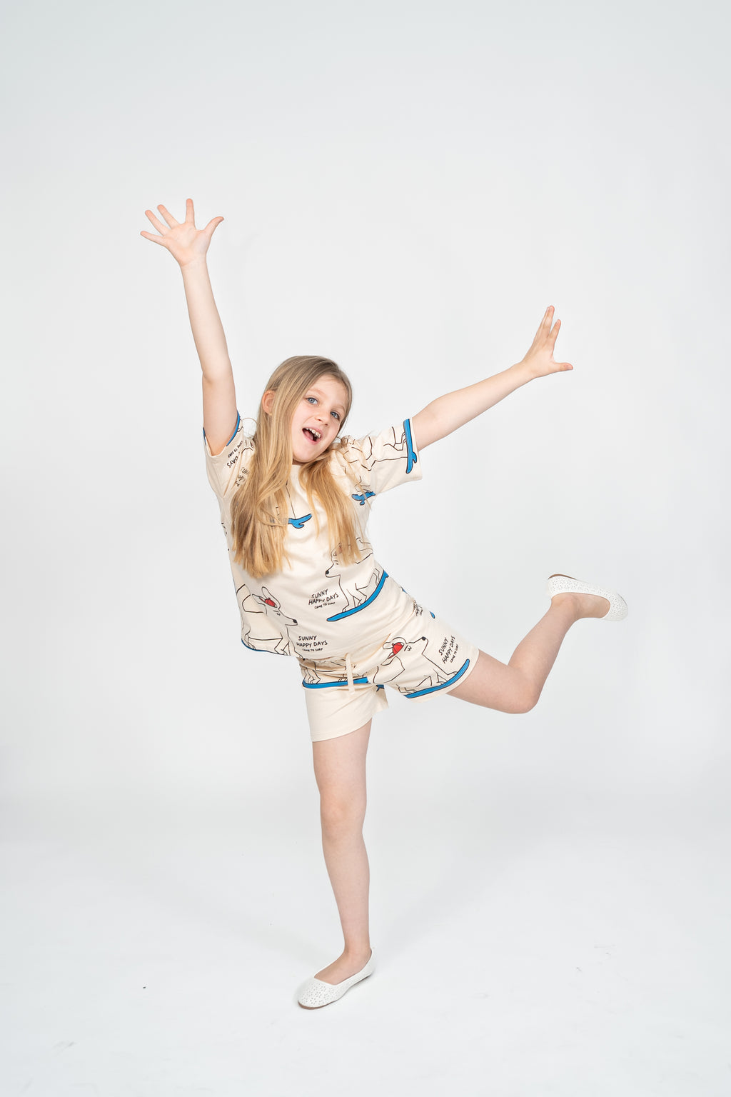 Puppy Print Tee & Shorts Set