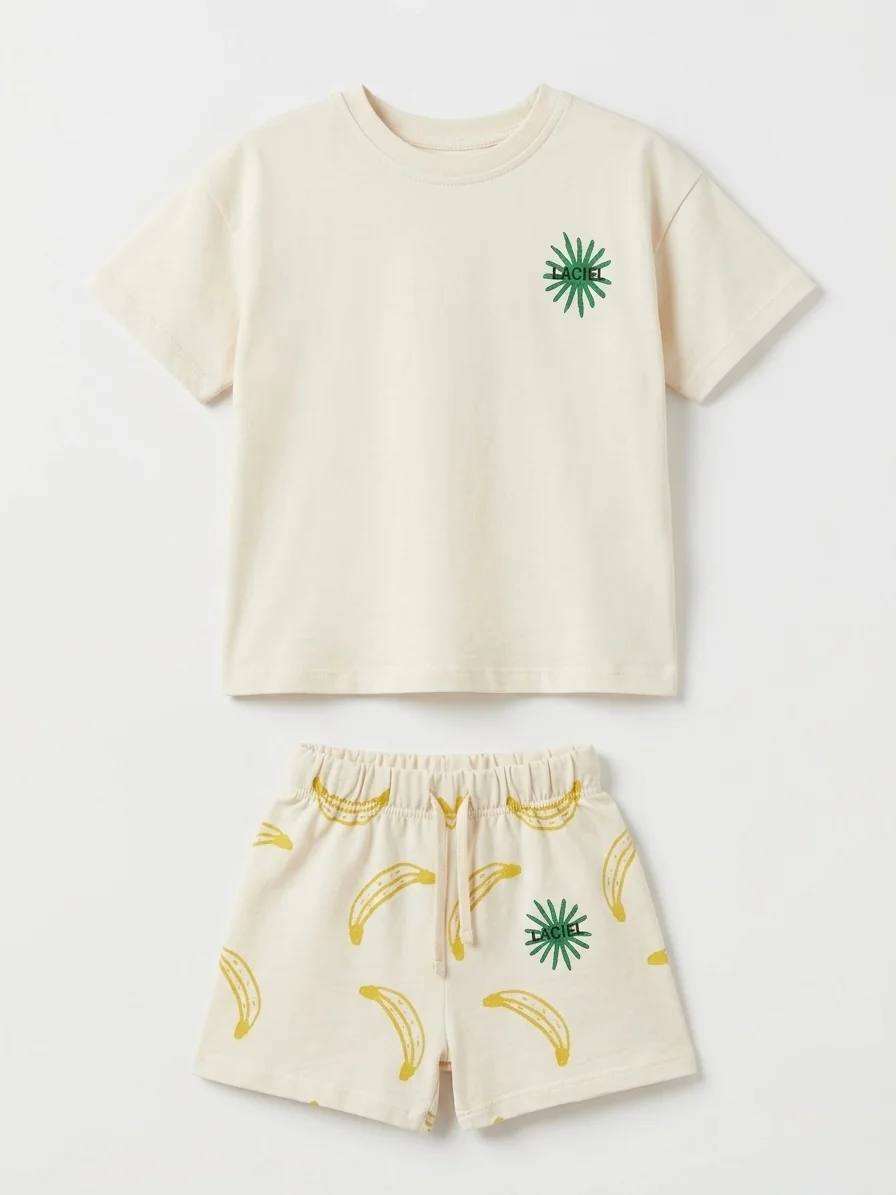 Tropical Cotton T-Shirt & Shorts Set