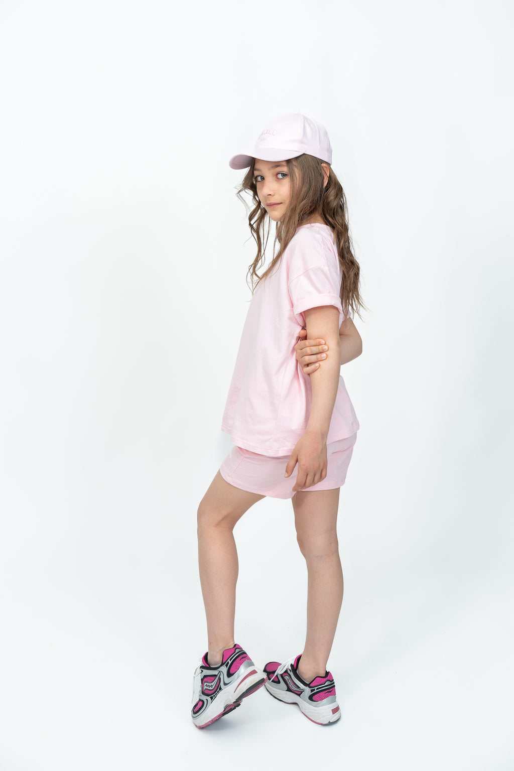 Blush Pink Oversized Tee & Biker Shorts Set