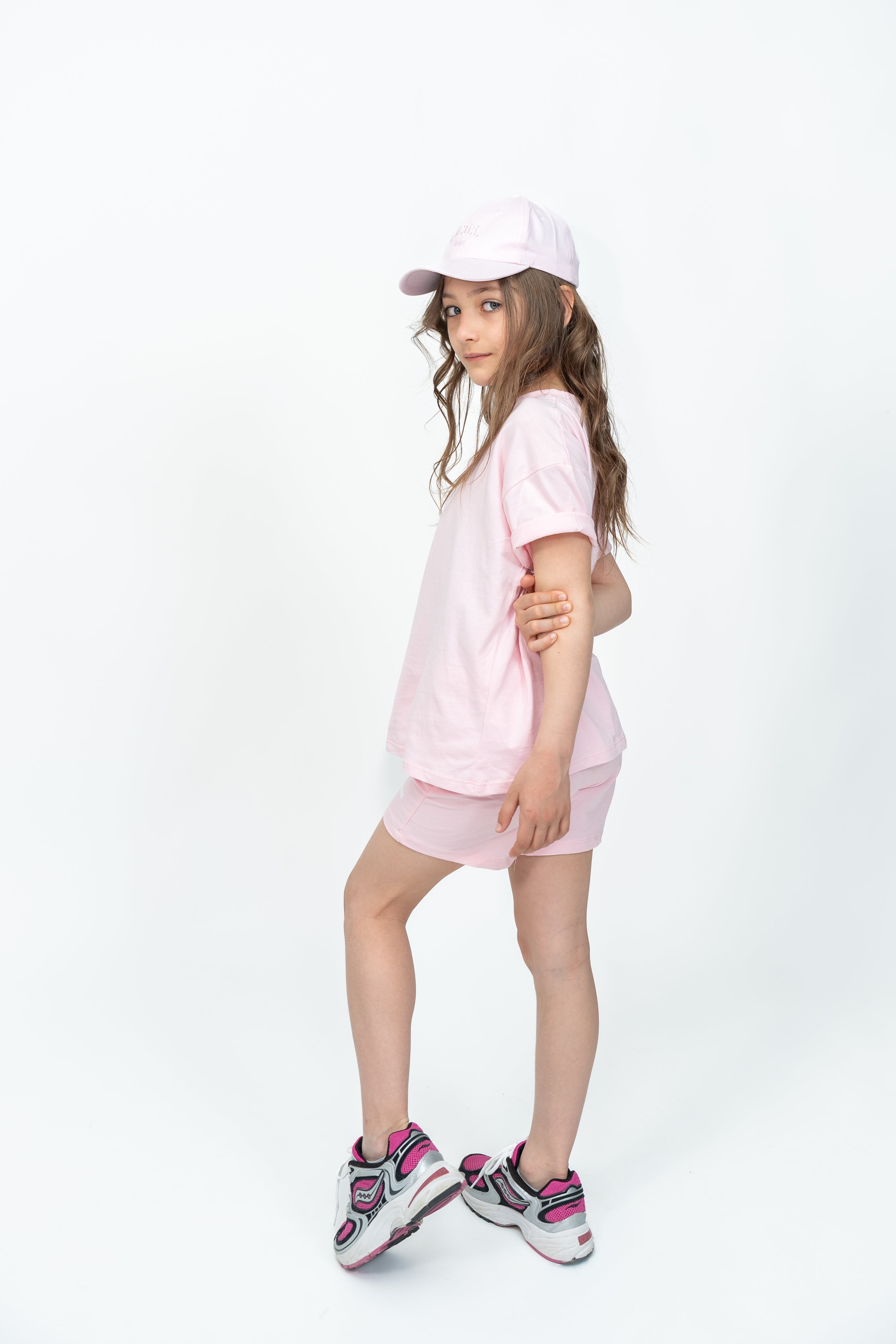 Blush Pink Oversized Tee & Biker Shorts Set