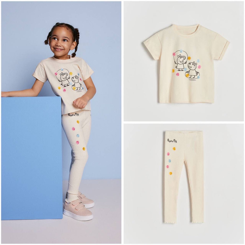 Peppa Pig T-Shirt & Leggings Set – Cream