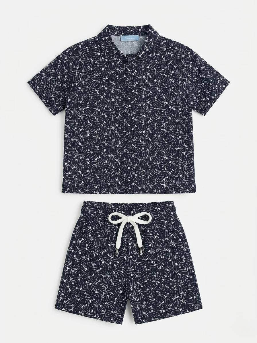 Printed Shirt & Shorts Set