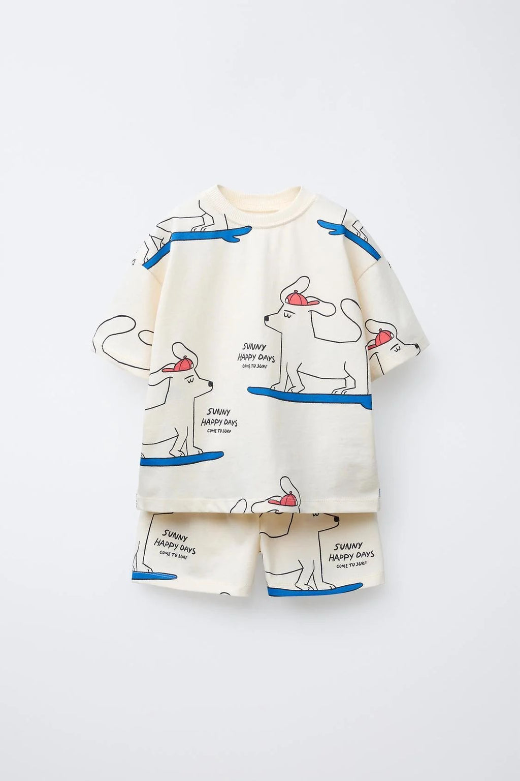 Puppy Print Tee & Shorts Set