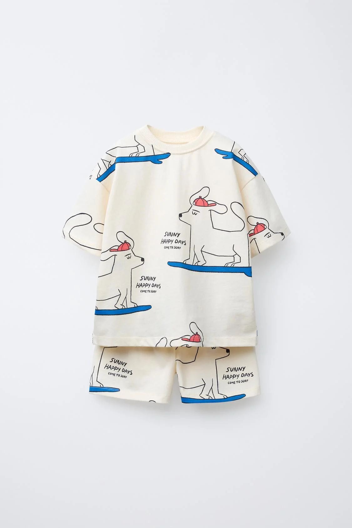 Puppy Print Tee & Shorts Set