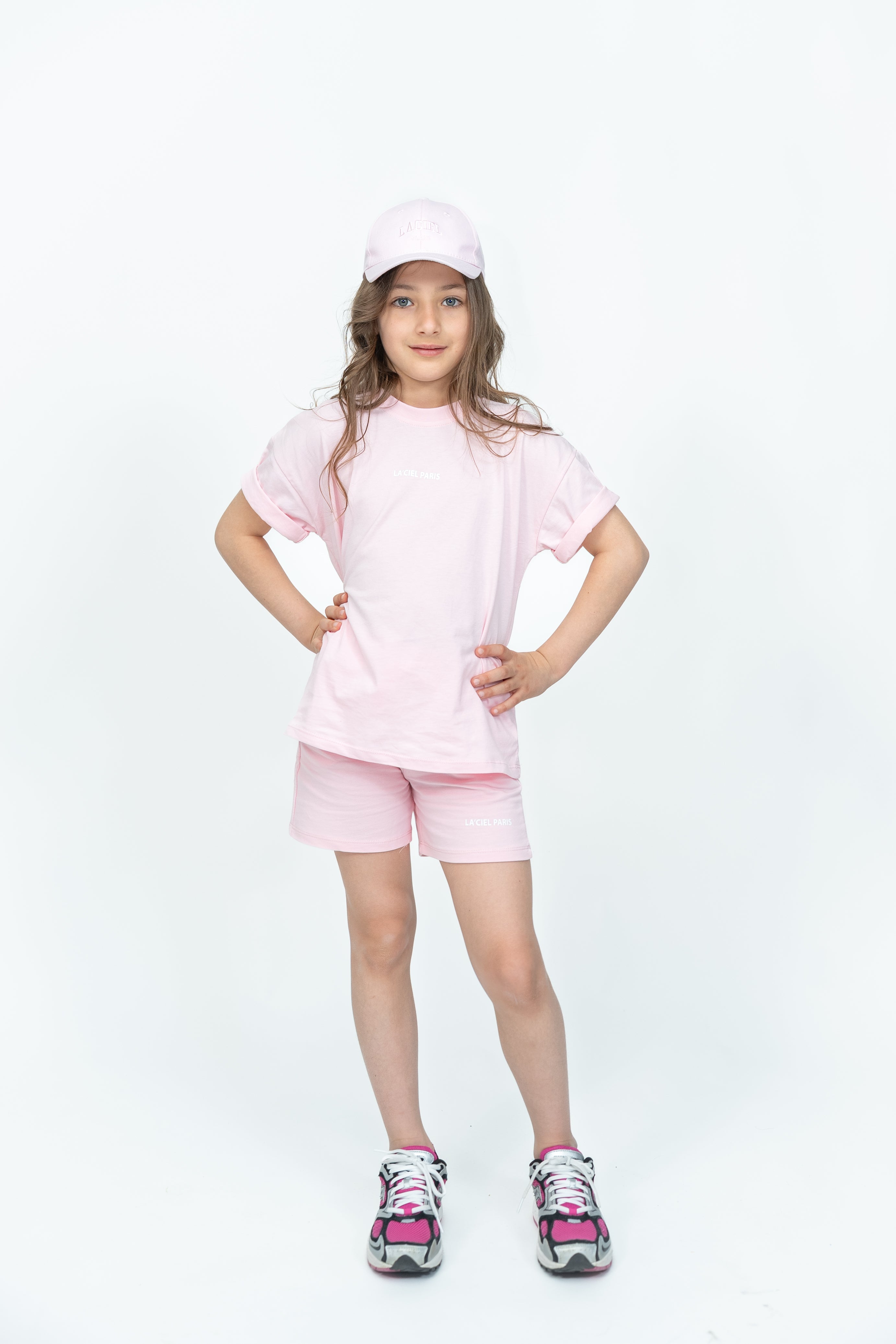 Blush Pink Oversized Tee & Biker Shorts Set