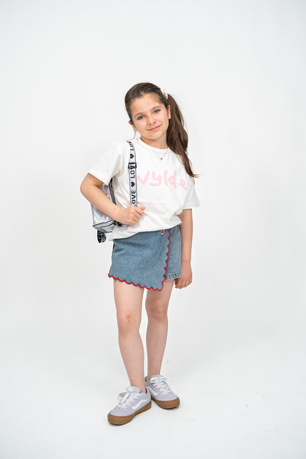 Cherry Denim Skort