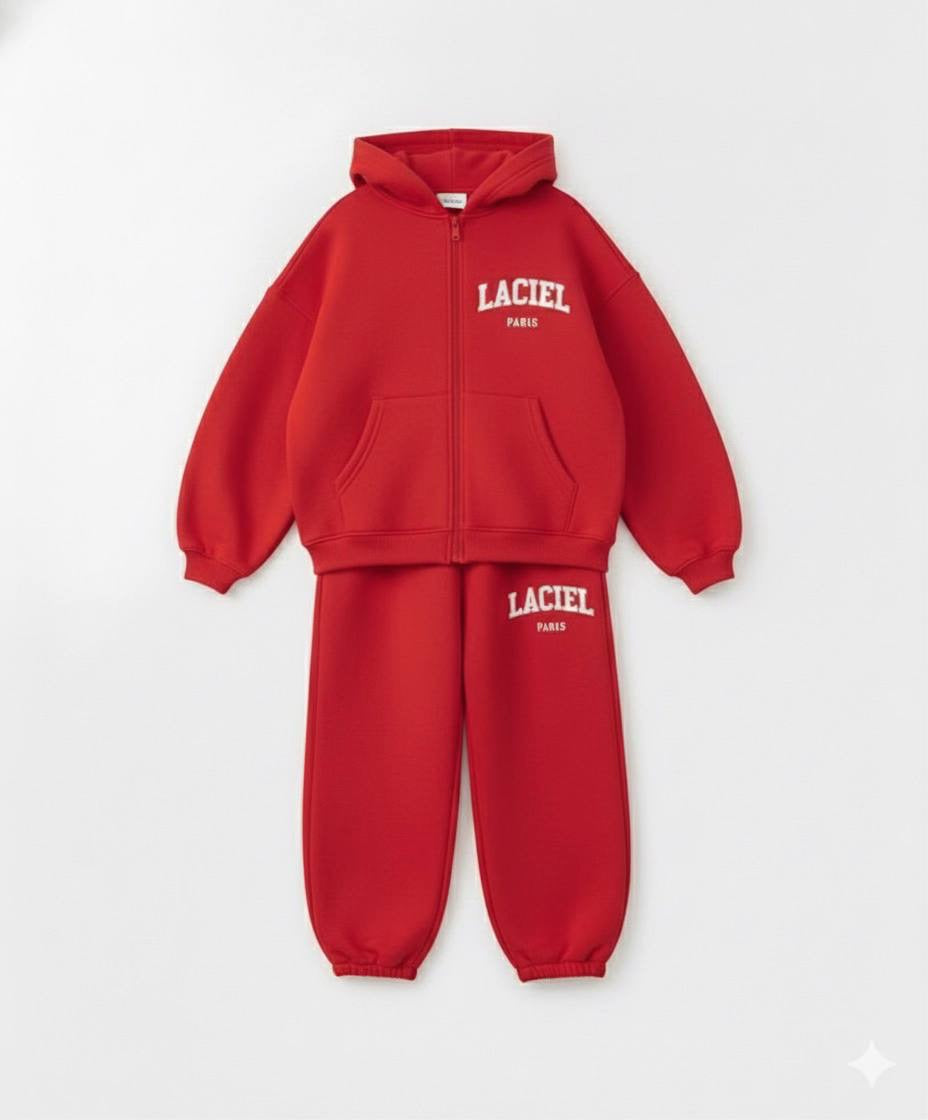 Red Full Zip Sweatshirt & Jogger Sets