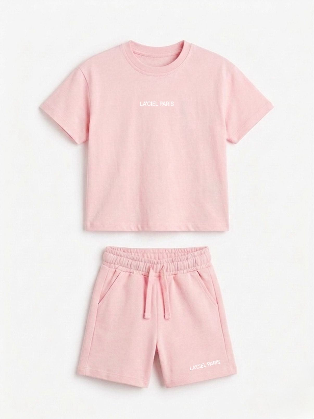 Blush Pink Oversized Tee & Biker Shorts Set