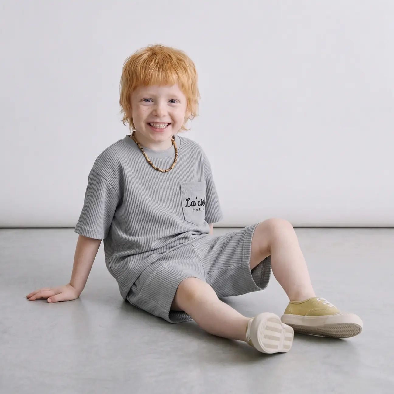 Grey Cotton T-Shirt & Shorts Set