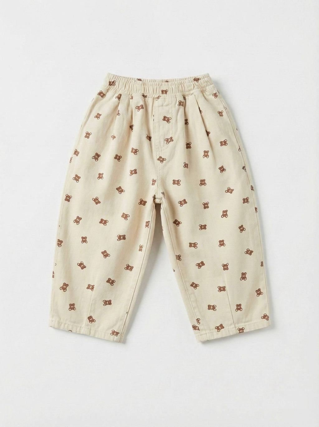 Teddy Bear Print Jeans – Cream