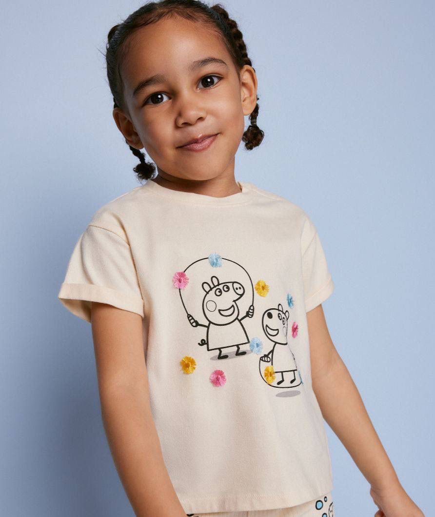 Peppa Pig T-Shirt & Leggings Set – Cream