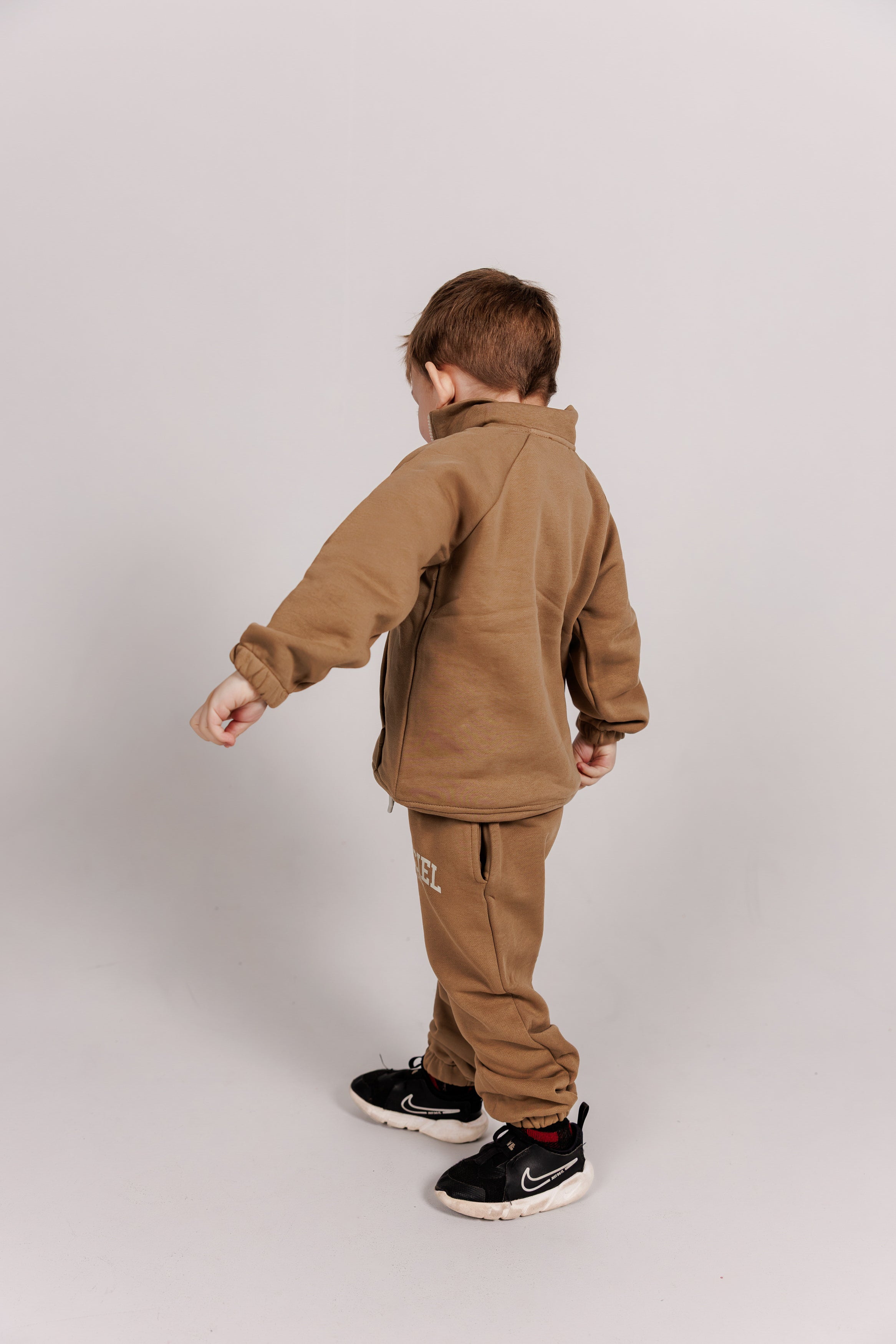 Beige Fleece Sweatshirt & Jogger Sets