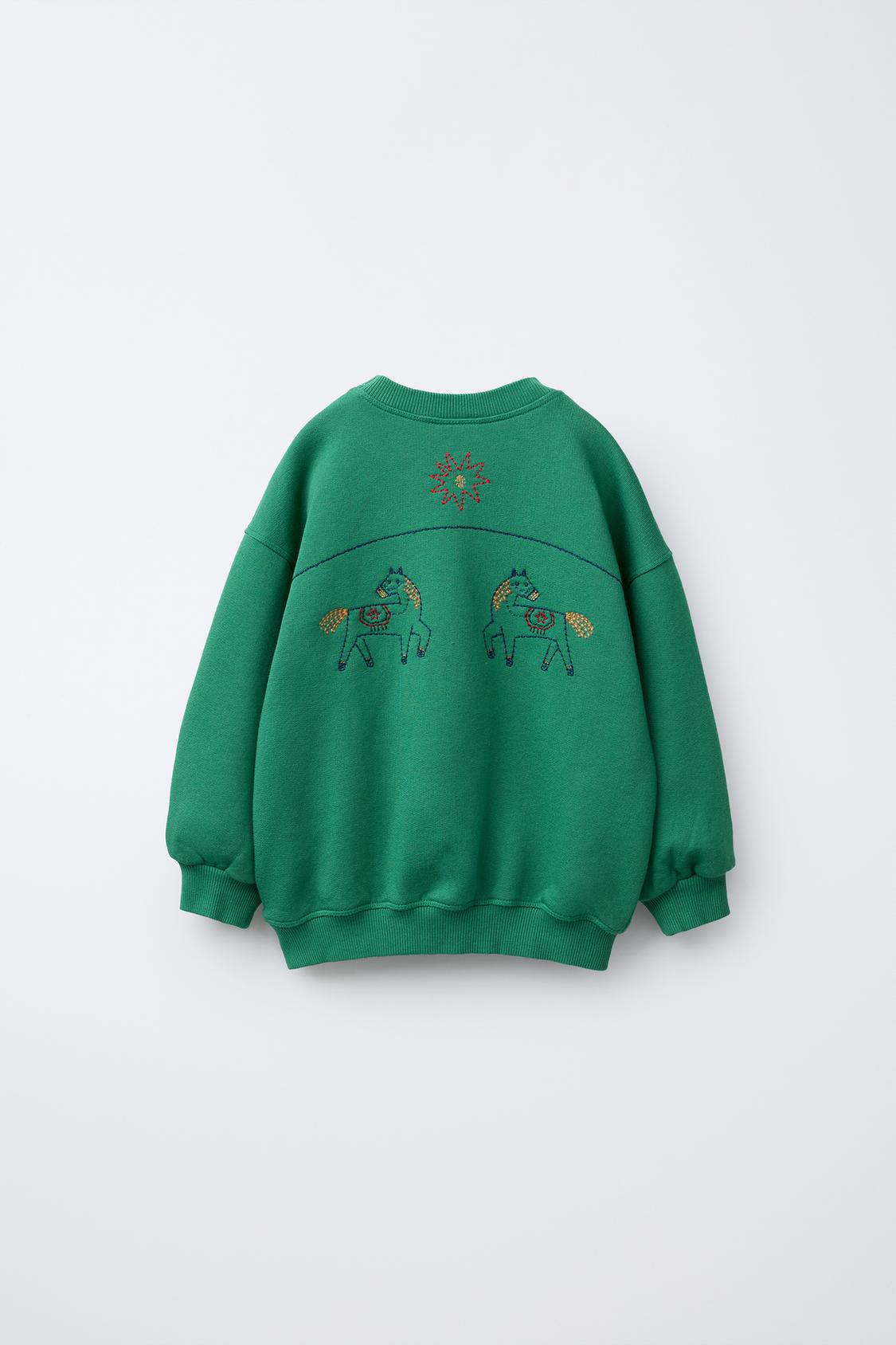 Green Horse Embroidered Sweatshirt