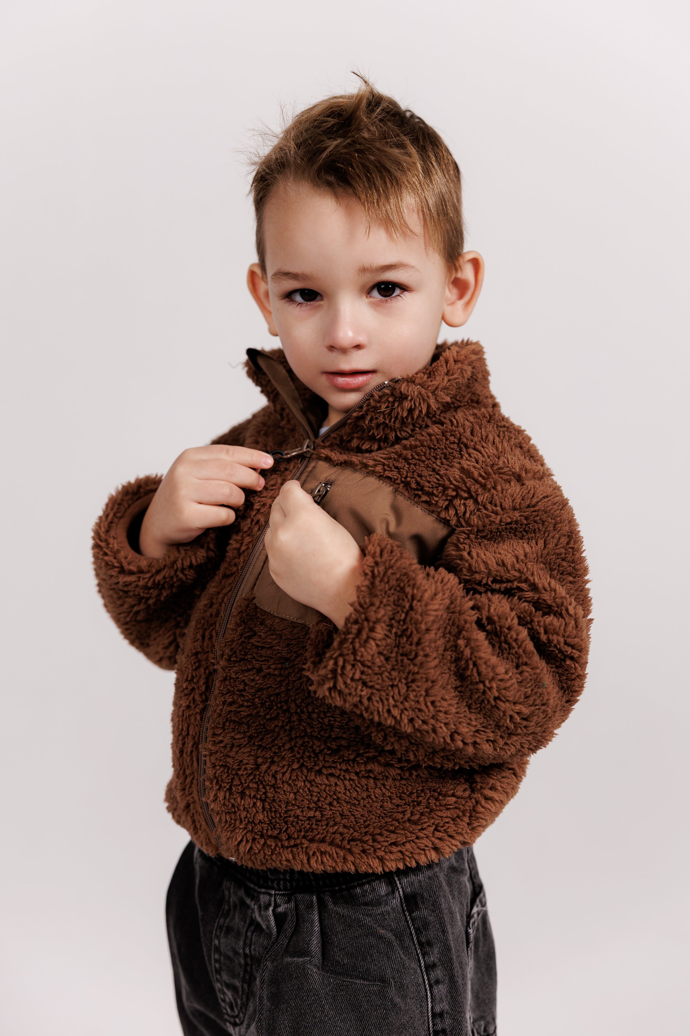 Brown Teddy Fleece Jackets
