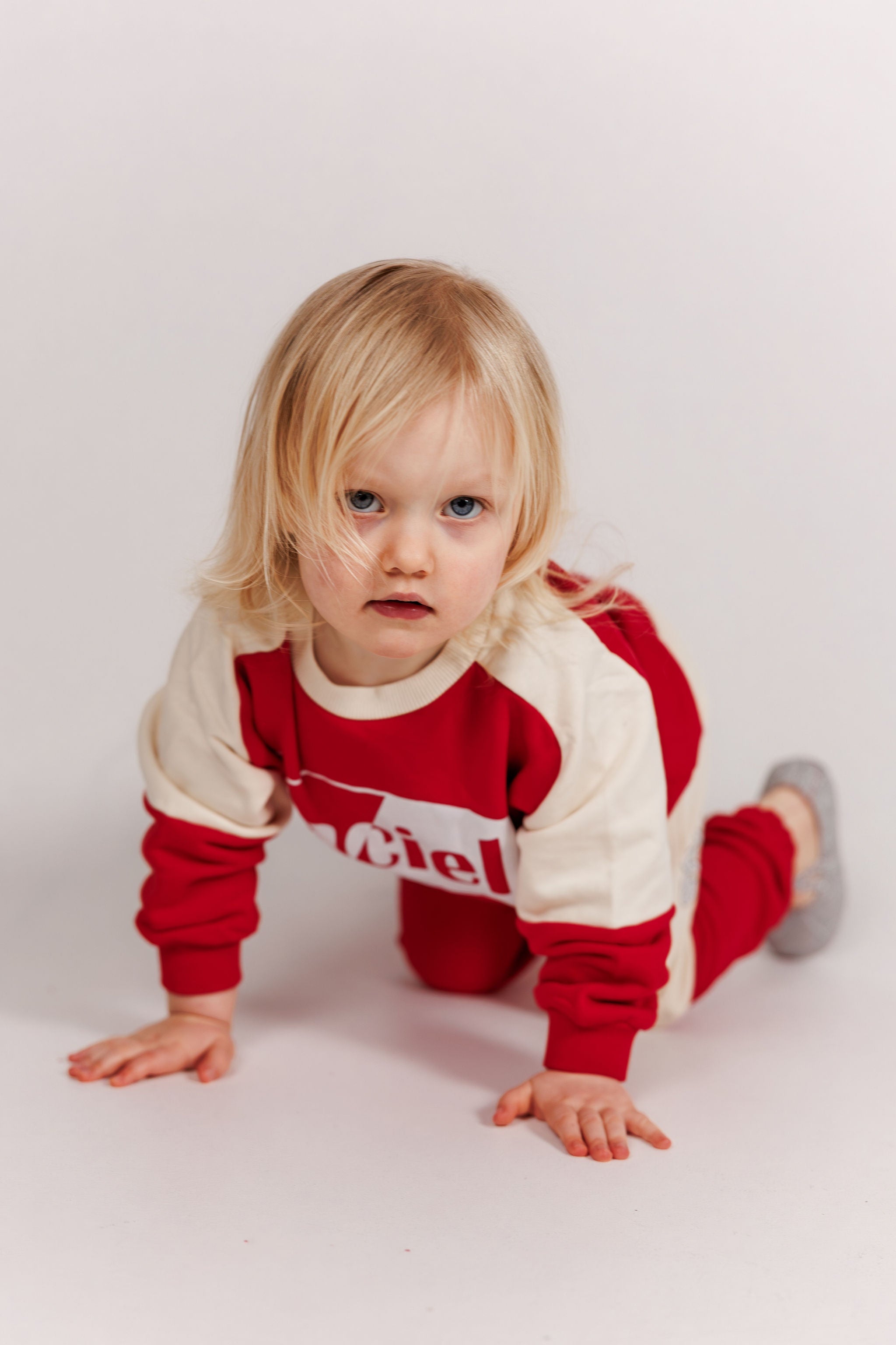 Retro Red Sweatshirt & Jogger Sets