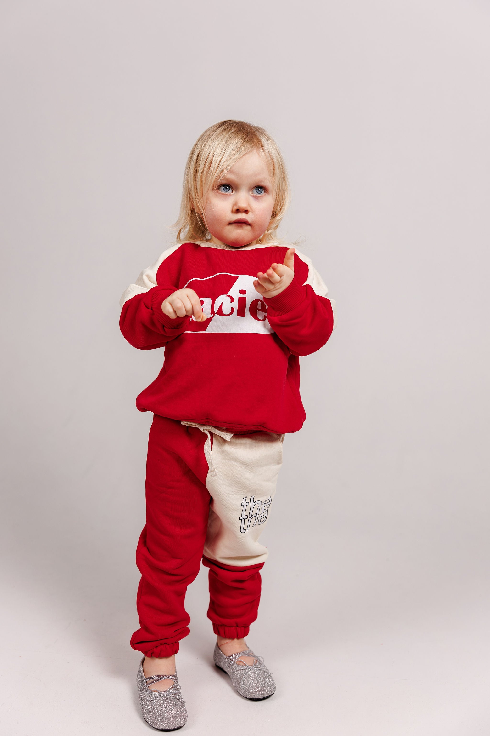 Retro Red Sweatshirt & Jogger Sets